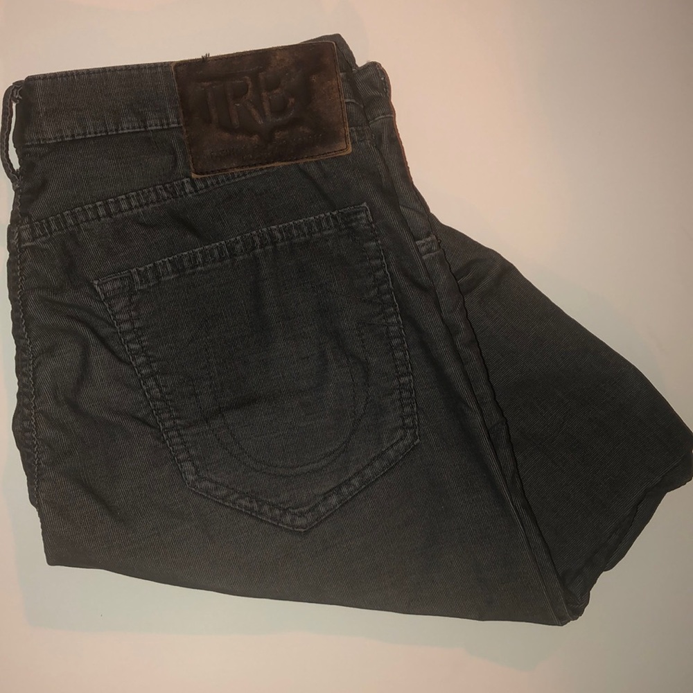 True religion charcoal gray corduroy